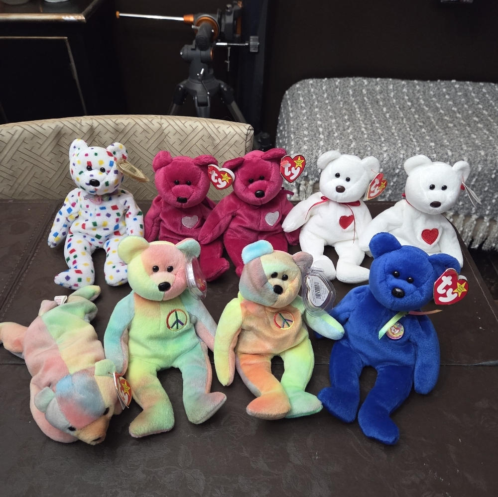 9 Ty Beanie Baby Bears Bundle